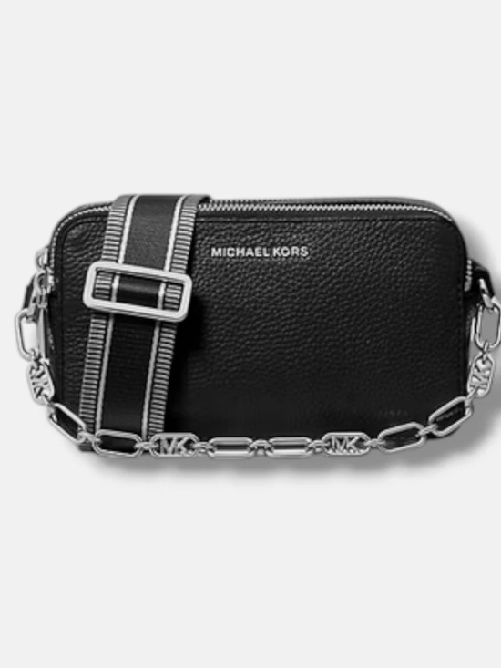 Michael Kors Handbags - NEW! MICHAEL KORS JET SET SMALL DOUBLE ZIP CHAIN CROSSBODY BAG IN BLACK CLASSIC